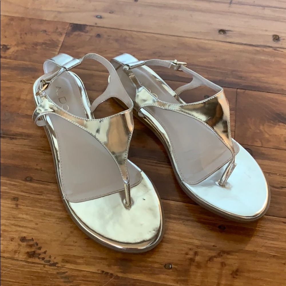 Fancy gold ALDO sandals- Sz 8- worn once